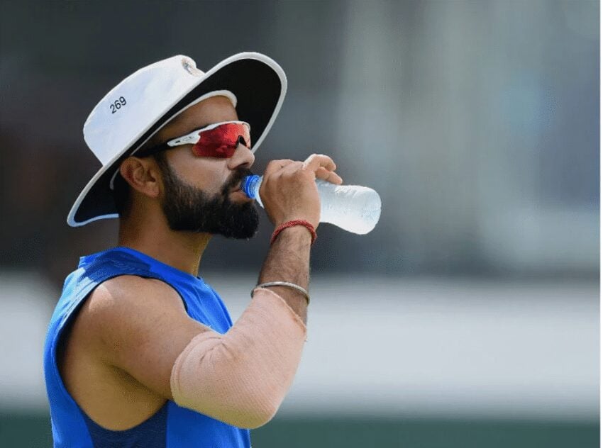 Virat Kohli Drinking Water