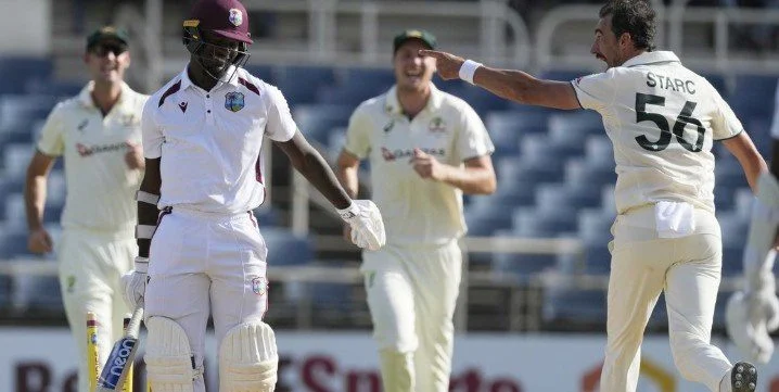 West Indies lowest score vs australia 2025