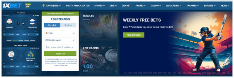 1xBet Homepage