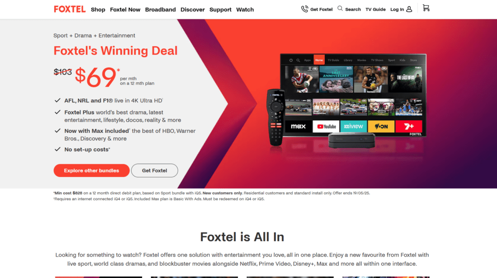 Foxtel Now website Foxtel Now website