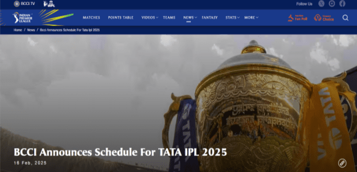 IPL Official Website IPL Official Website