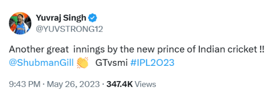 Shubman Gill's heroics praised by Yuvraj Singh