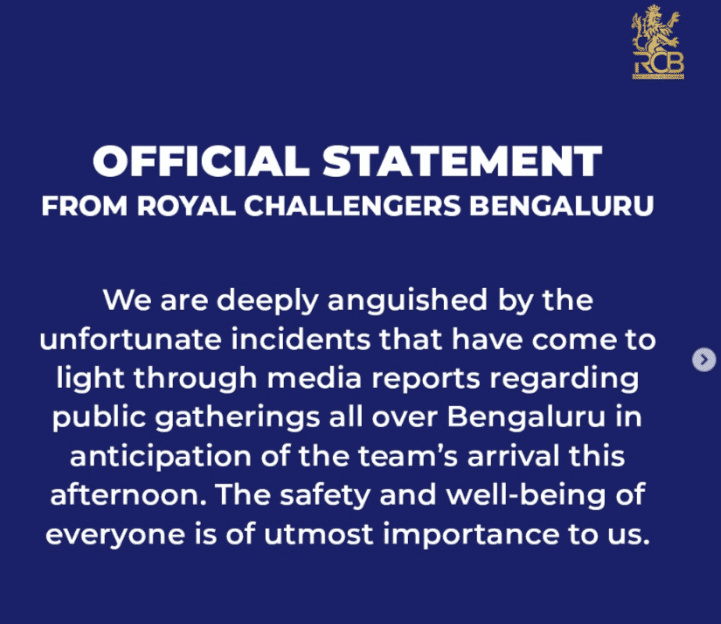 BCCI's and RCB's Official Statements