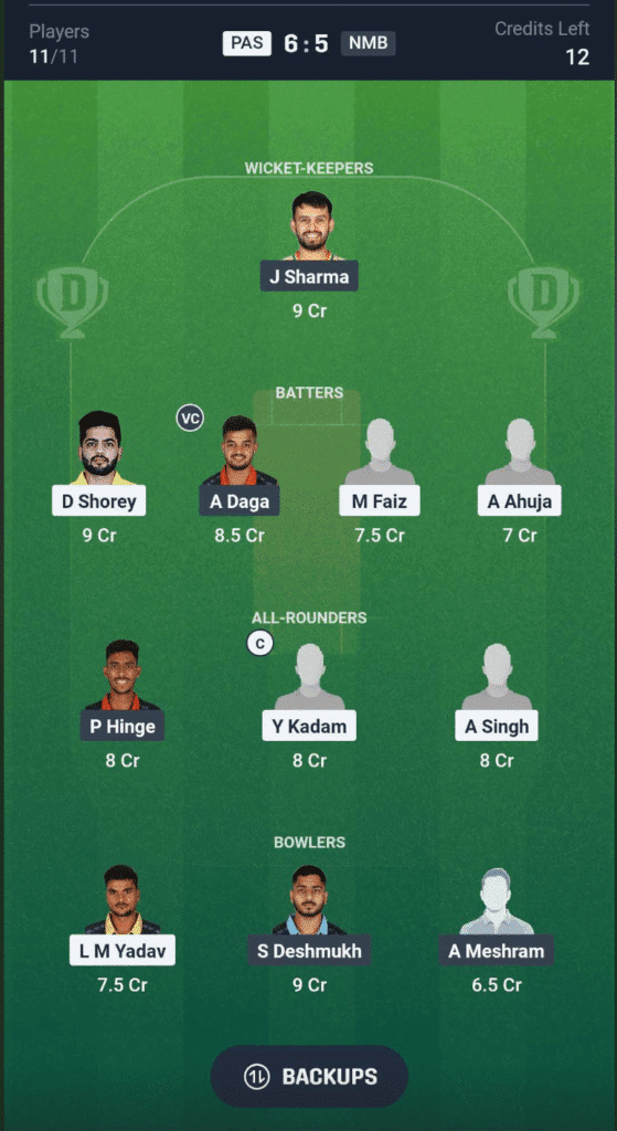 PAS vs NMB Dream11 Team