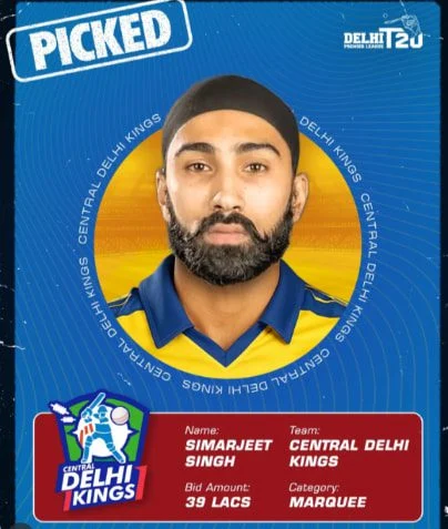 Delhi Premier League — Simarjeet Singh Delhi Premier League — Simarjeet Singh