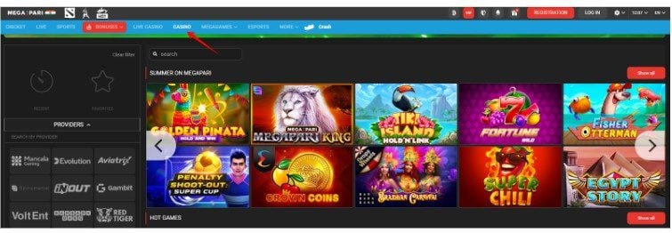 Go to the Casino Section Go to the Casino Section