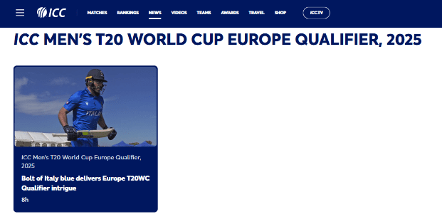 ICC Men's T20 World Cup Europe Qualifier 2025