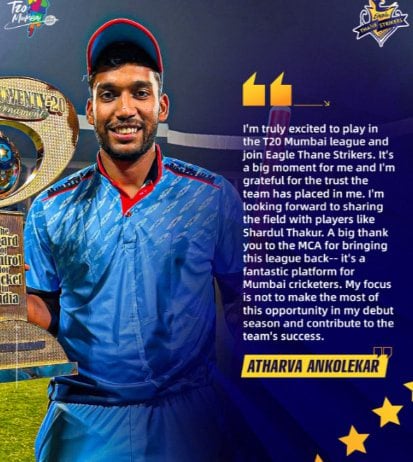 T20 Mumbai — Atharva Ankolekar T20 Mumbai — Atharva Ankolekar