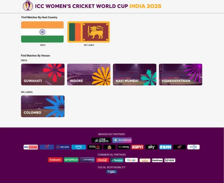 ICC to find the matches by host country ICC to find the matches by host country