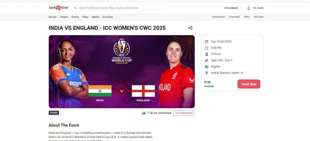 India Women vs England Women Tickets India Women vs England Women Tickets