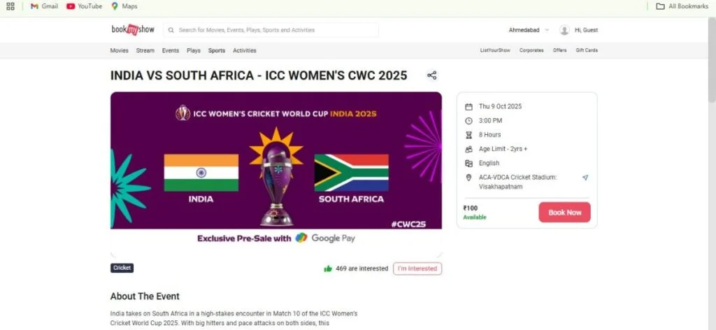 India Women vs South Africa Women Tickets Pricing India Women vs South Africa Women Tickets Pricing