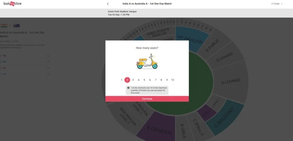 BookMyShow seat selection BookMyShow seat selection