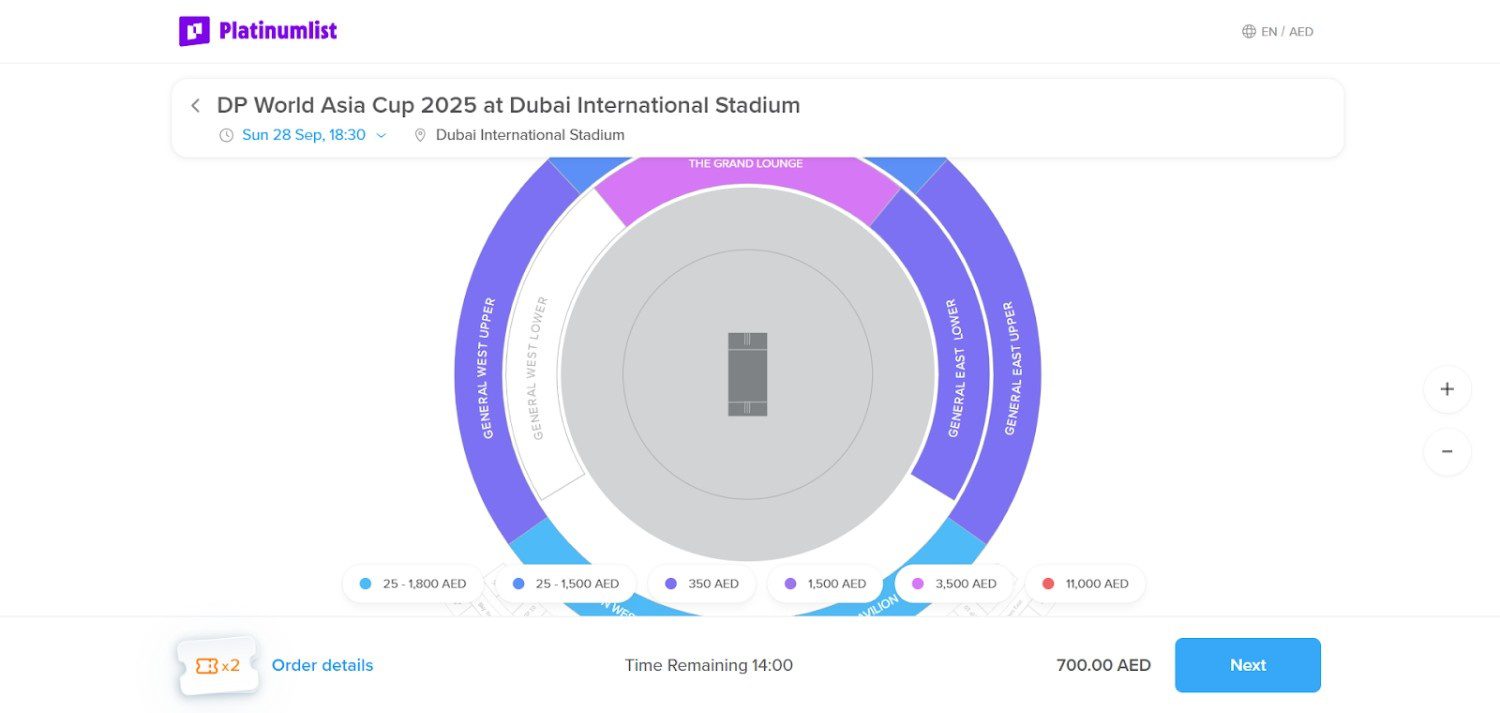 Proceed to Payment For DP World Asia Cup 2025 Ticket Proceed to Payment For DP World Asia Cup 2025 Ticket