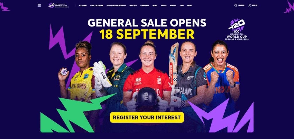 Tickets For The ICC Women’s T20 World Cup 2026