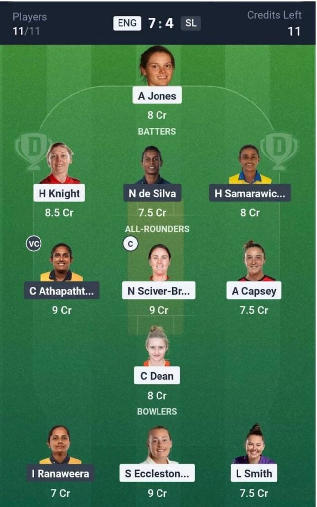 ENG-W vs SL-W Dream11 Prediction ENG-W vs SL-W Dream11 Prediction