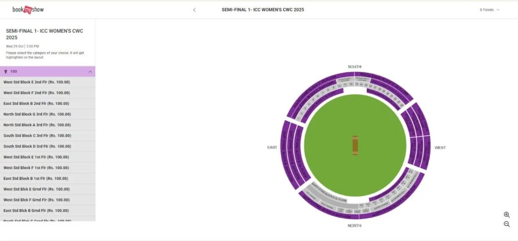 Number of Tickets South Africa Women vs England Women Number of Tickets South Africa Women vs England Women