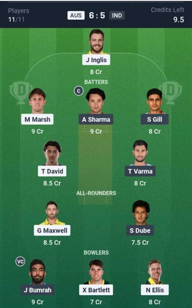 AUS vs IND 3rd T20I Dream11 Team AUS vs IND 3rd T20I Dream11 Team