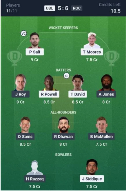 Dream11 Team For UAE Bulls vs Royal Champs Dream11 Team For UAE Bulls vs Royal Champs