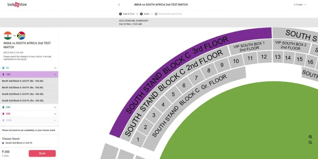 bookmyshow ticket price category selection bookmyshow ticket price category selection