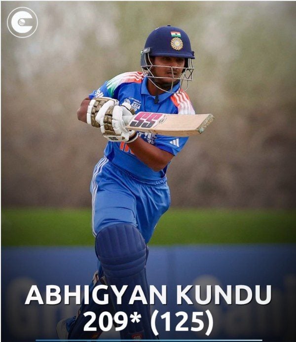 Abhigyan Kundu Scored 209 Against Malaysia In U19 Asia Cup Abhigyan Kundu Scored 209 Against Malaysia In U19 Asia Cup