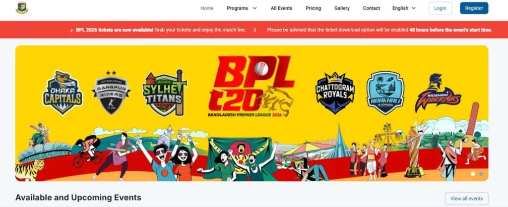 Buy Tickets Now For BPL 2025-26 Match Buy Tickets Now For BPL 2025-26 Match