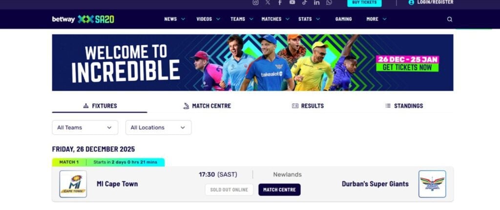 How To Book SA20 2025-26 Tickets How To Book SA20 2025-26 Tickets