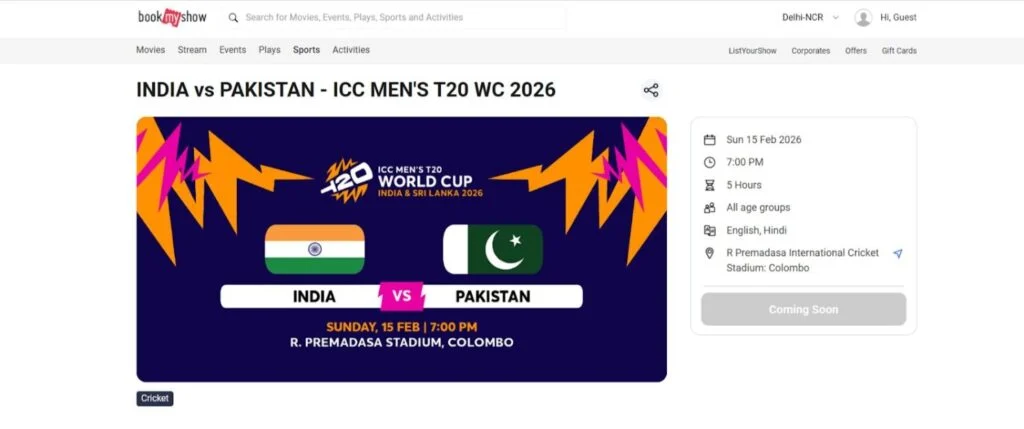 India vs Pakistan Tickets Prices India vs Pakistan Tickets Prices