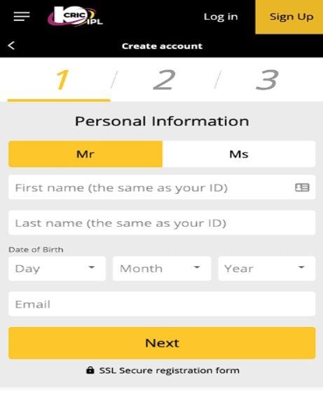 Choose your account details Choose your account details