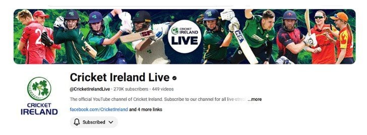 Cricket Ireland YouTube Channel Cricket Ireland YouTube Channel