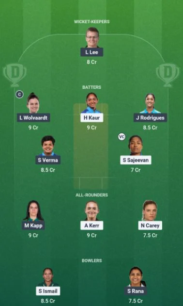 Dream11 Team For MI-W vs DC-W Dream11 Team For MI-W vs DC-W