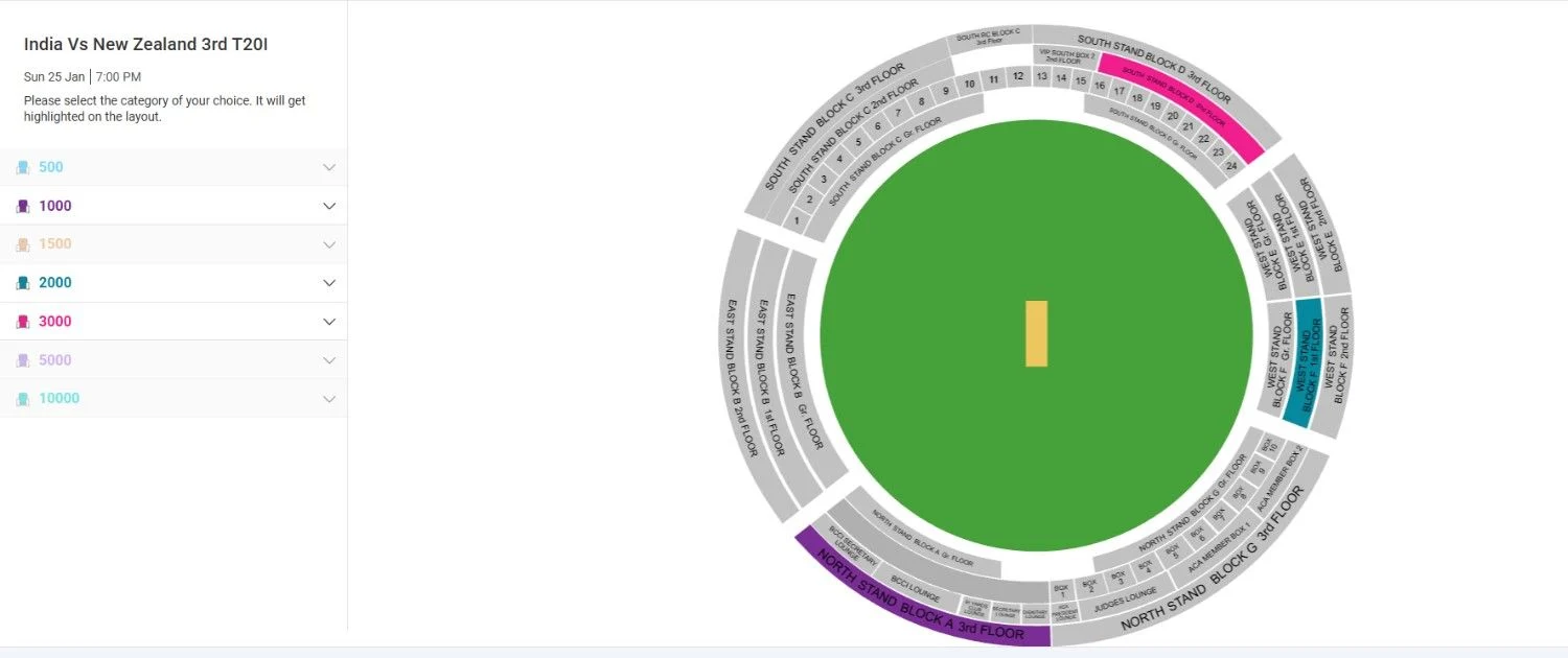 View the stadium seating map and select your preferred seats View the stadium seating map and select your preferred seats