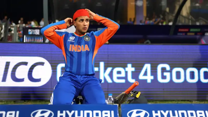 Abhishek Sharma preparing for the match near boundry line Abhishek Sharma preparing for the match near boundry line