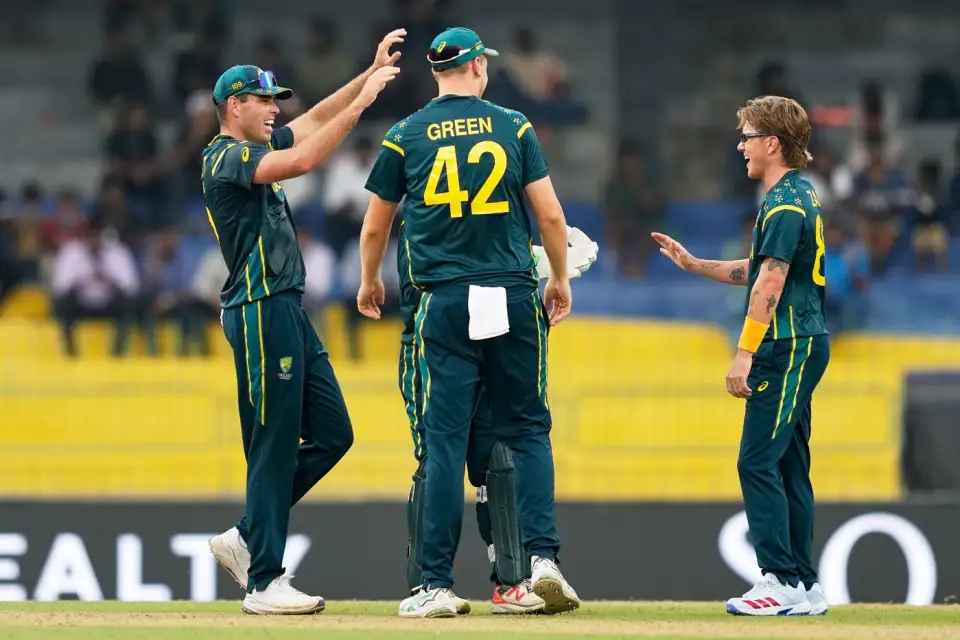 Adam zampa and co celebrating after the wicket Adam zampa and co celebrating after the wicket