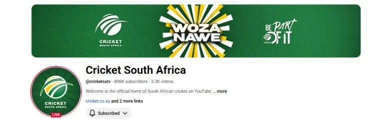 Cricket South Africa's YouTube Channel Cricket South Africa's YouTube Channel