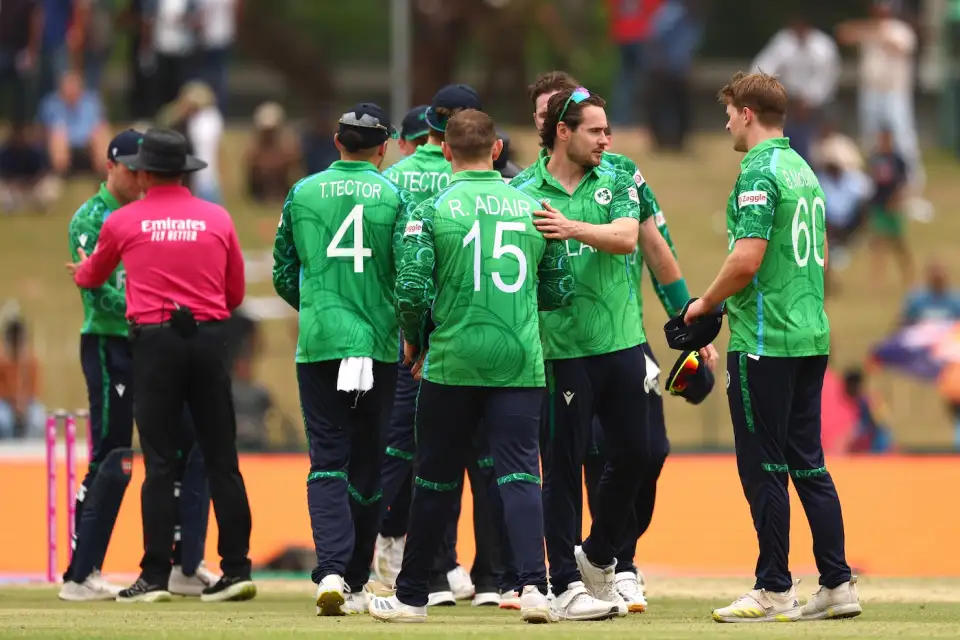 Ireland celebrate their win over Oman Ireland celebrate their win over Oman