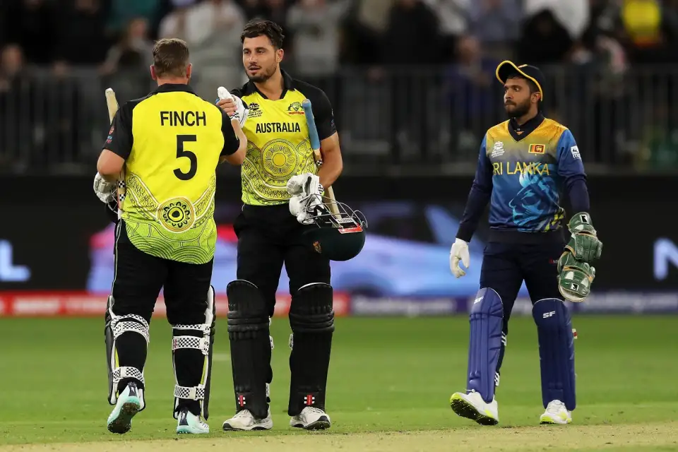 Marcus Stoinis and Aaron Finch are all pumped up after getting the better of Sri Lanka by seven wickets Marcus Stoinis and Aaron Finch are all pumped up after getting the better of Sri Lanka by seven wickets