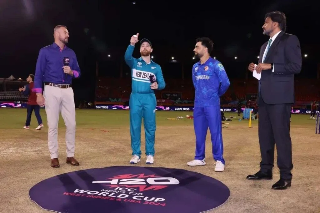 Afghanistan vs New Zealand captains during the toss Afghanistan vs New Zealand captains during the toss