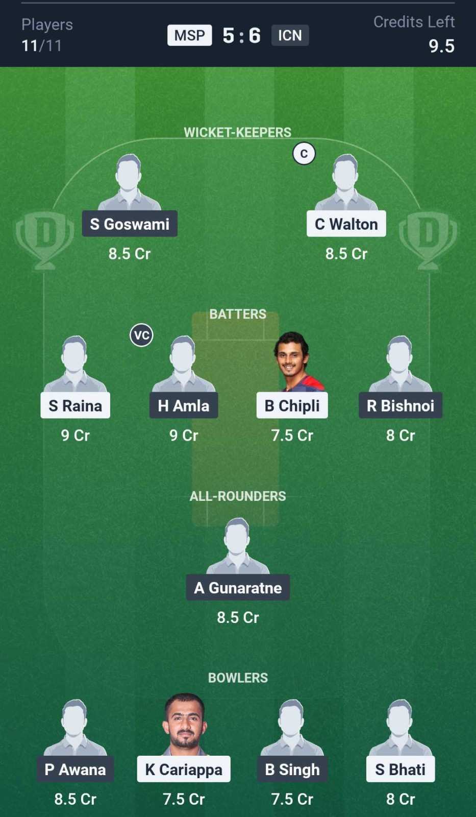 Dream11 Team For Mumbai Spartans vs India Captains Dream11 Team For Mumbai Spartans vs India Captains