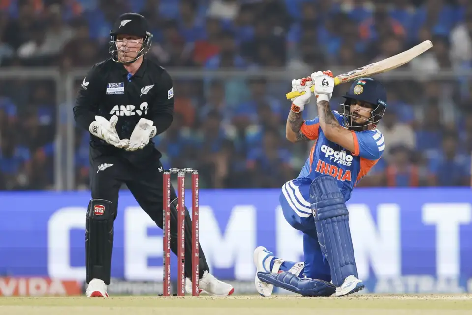 Ishan Kishan plays a sweep Ishan Kishan plays a sweep