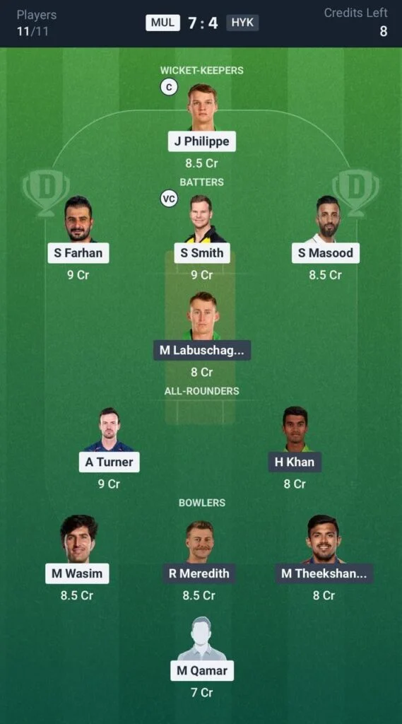 Dream 11 Team for Multan Sultans vs Hyderabad Kingsmen Dream 11 Team for Multan Sultans vs Hyderabad Kingsmen