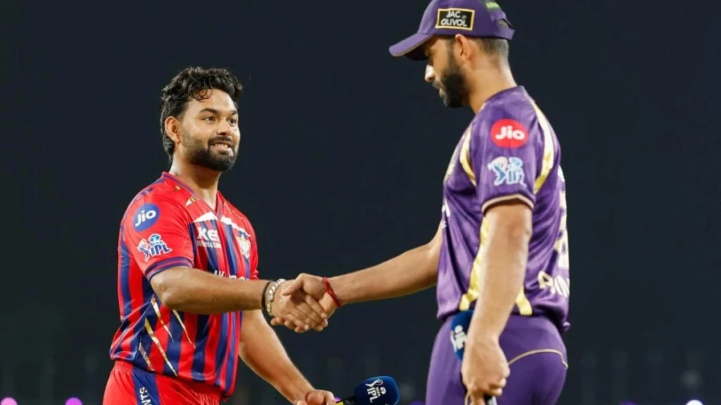 LSG vs KKR Captains Handshake moment LSG vs KKR Captains Handshake moment
