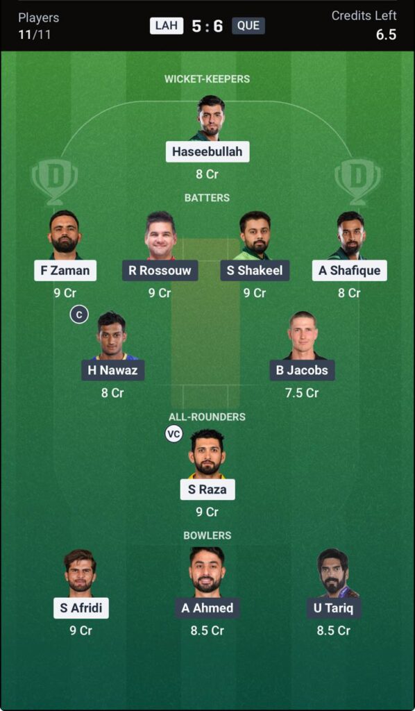 Dream11 for Lahore Qalandars vs Quetta Gladiators Match 30th Dream11 for Lahore Qalandars vs Quetta Gladiators Match 30th