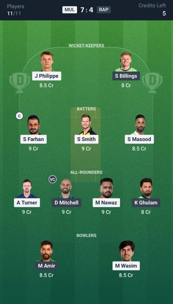 Multan Sultans vs Rawalpindiz, 14th Match, PSL 2026 Dream11 team Multan Sultans vs Rawalpindiz, 14th Match, PSL 2026 Dream11 team
