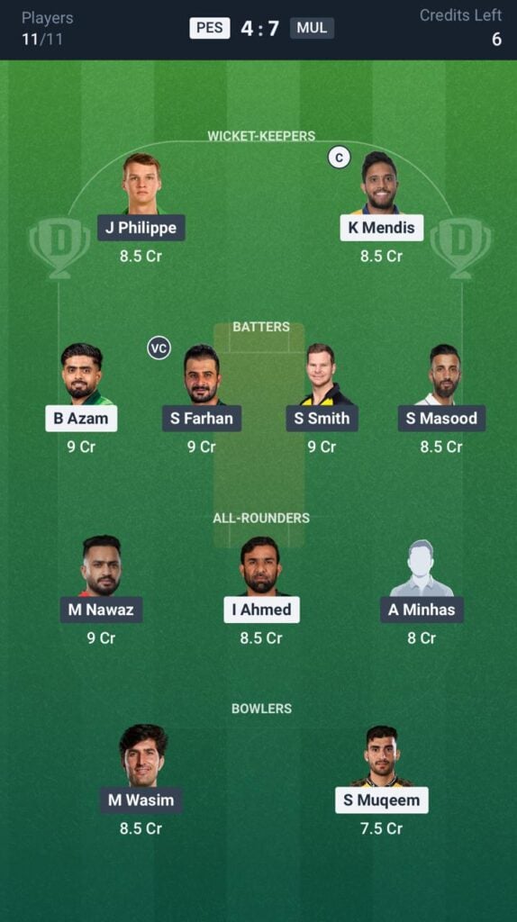 Dream 11 For MS vs PZ Dream 11 For MS vs PZ