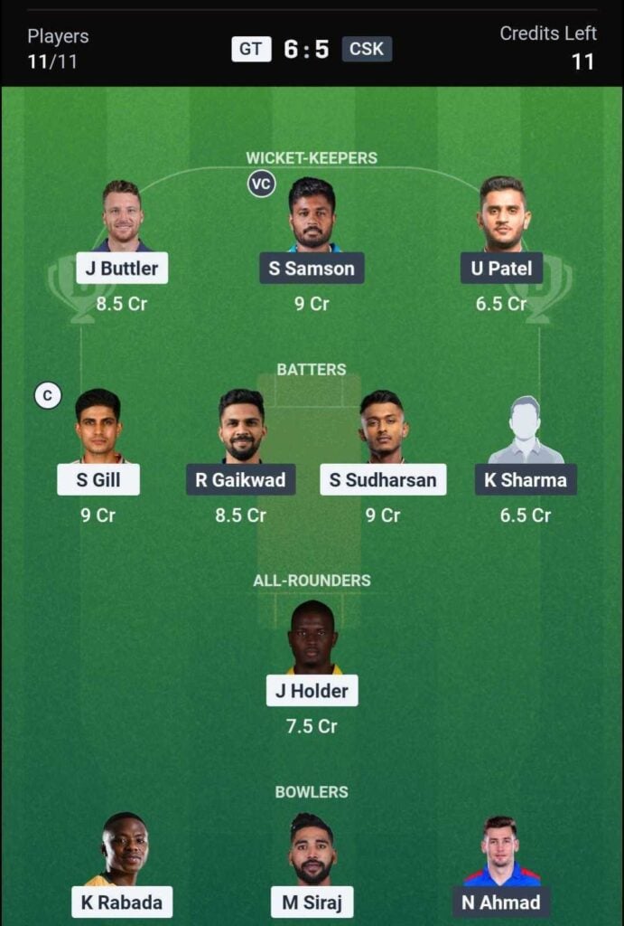 GT vs CSK Dream11 Team GT vs CSK Dream11 Team