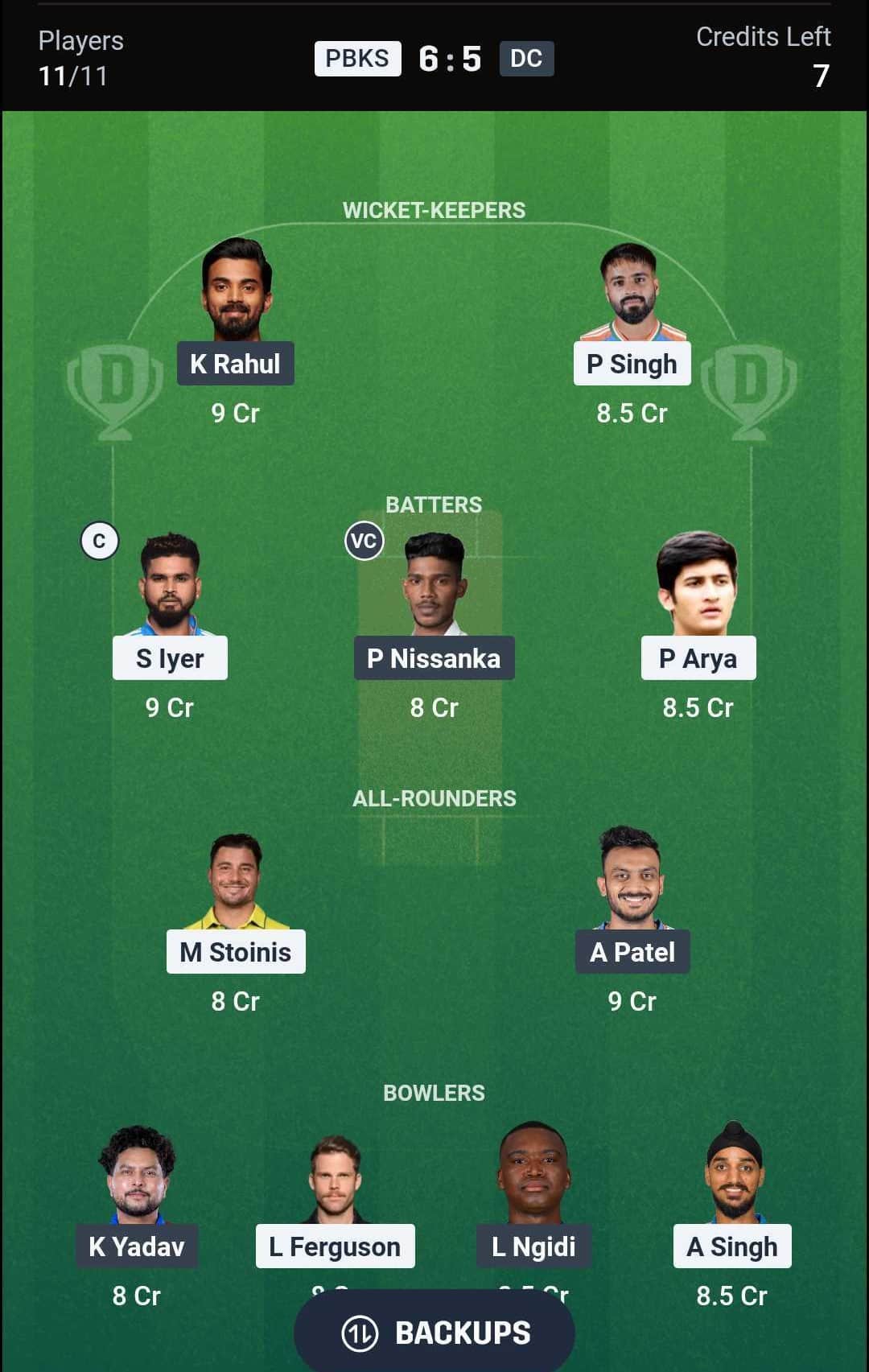 PBKS vs DC Dream11 Team PBKS vs DC Dream11 Team